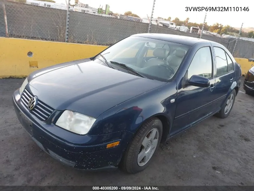 2002 Volkswagen Jetta Gls Tdi VIN: 3VWSP69M32M110146 Lot: 40305200