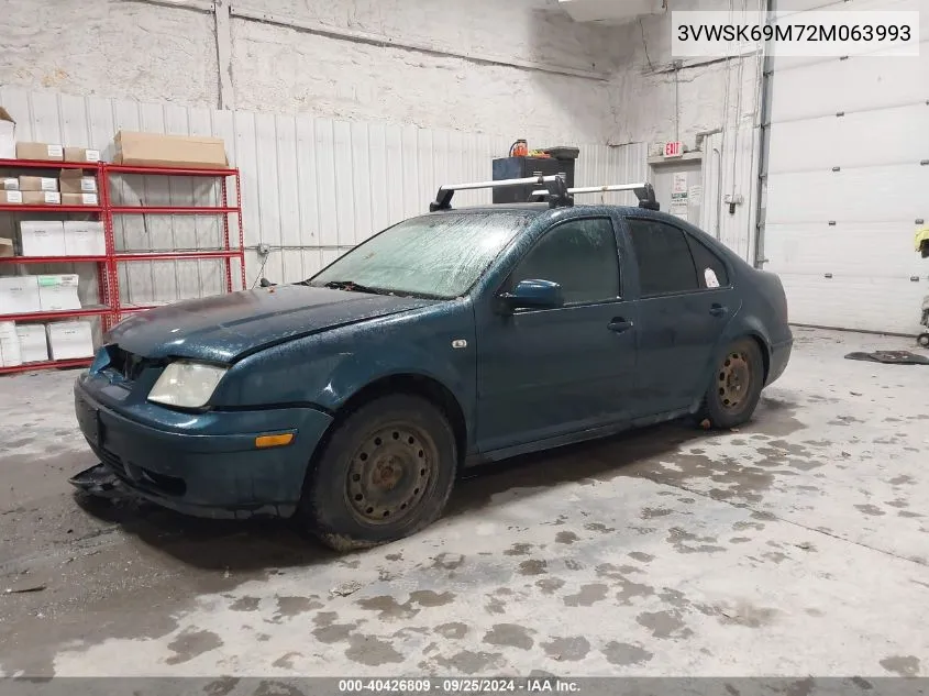 2002 Volkswagen Jetta Gls VIN: 3VWSK69M72M063993 Lot: 40426809