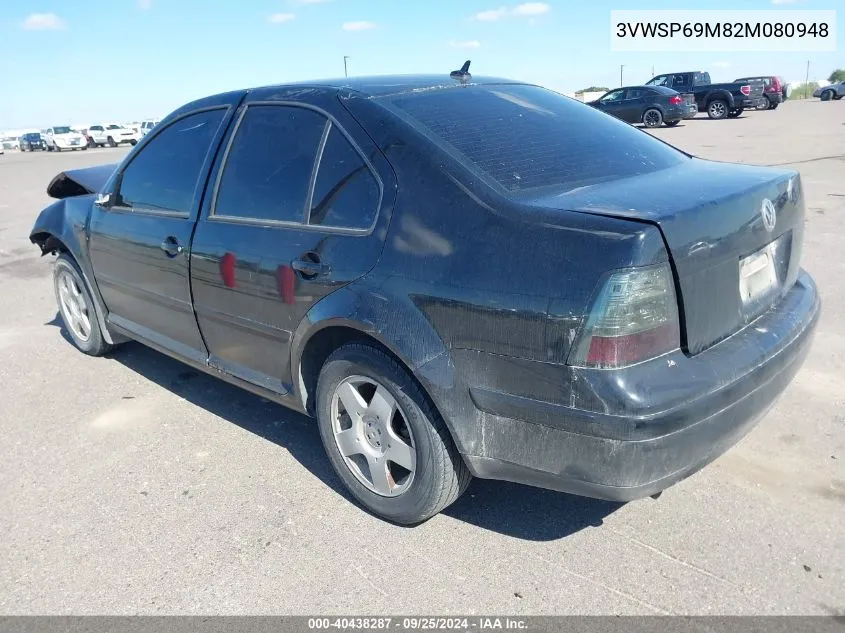 2002 Volkswagen Jetta Gls Tdi VIN: 3VWSP69M82M080948 Lot: 40438287