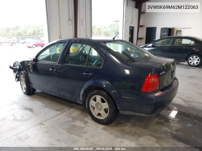 2002 Volkswagen Jetta Gls VIN: 3VWSK69M62M122063 Lot: 40438297