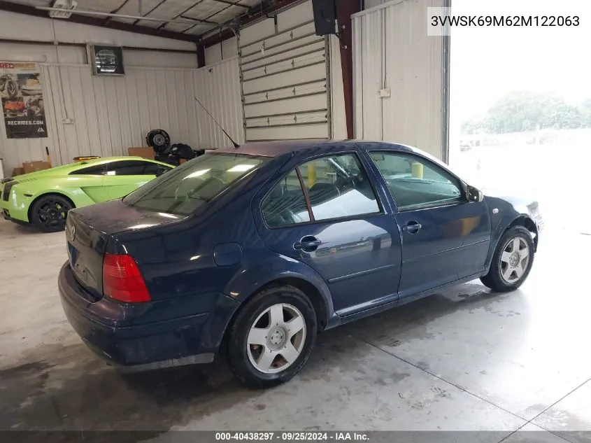 2002 Volkswagen Jetta Gls VIN: 3VWSK69M62M122063 Lot: 40438297