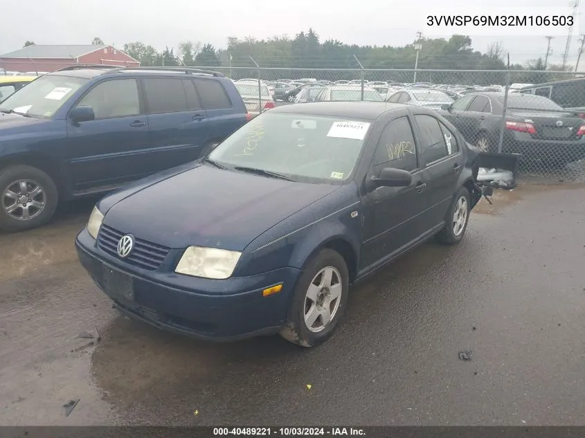 2002 Volkswagen Jetta Gls Tdi VIN: 3VWSP69M32M106503 Lot: 40489221