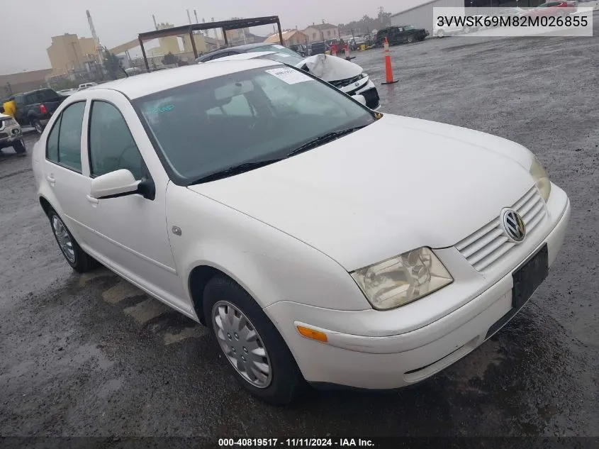 2002 Volkswagen Jetta Gls VIN: 3VWSK69M82M026855 Lot: 40819517