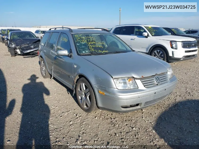 WVWSP21J23W034725 2003 Volkswagen Jetta