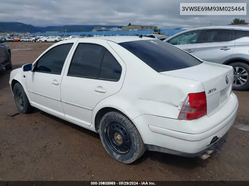 2003 Volkswagen Jetta Gls 1.8T VIN: 3VWSE69M93M025464 Lot: 39932963