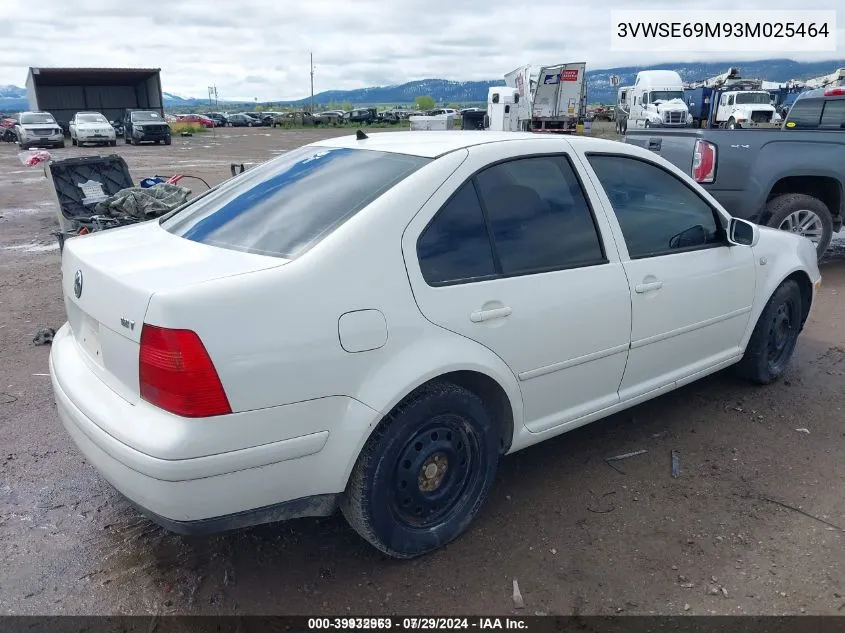 2003 Volkswagen Jetta Gls 1.8T VIN: 3VWSE69M93M025464 Lot: 39932963