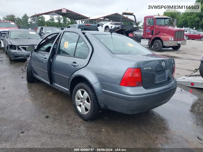 2003 Volkswagen Jetta Gls Tdi VIN: 3VWSP69M83M166603 Lot: 40066797