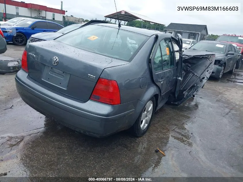 2003 Volkswagen Jetta Gls Tdi VIN: 3VWSP69M83M166603 Lot: 40066797