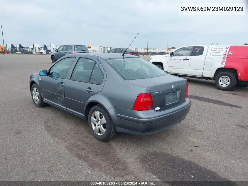 2003 Volkswagen Jetta Gls 2.0L VIN: 3VWSK69M23M029123 Lot: 40183263