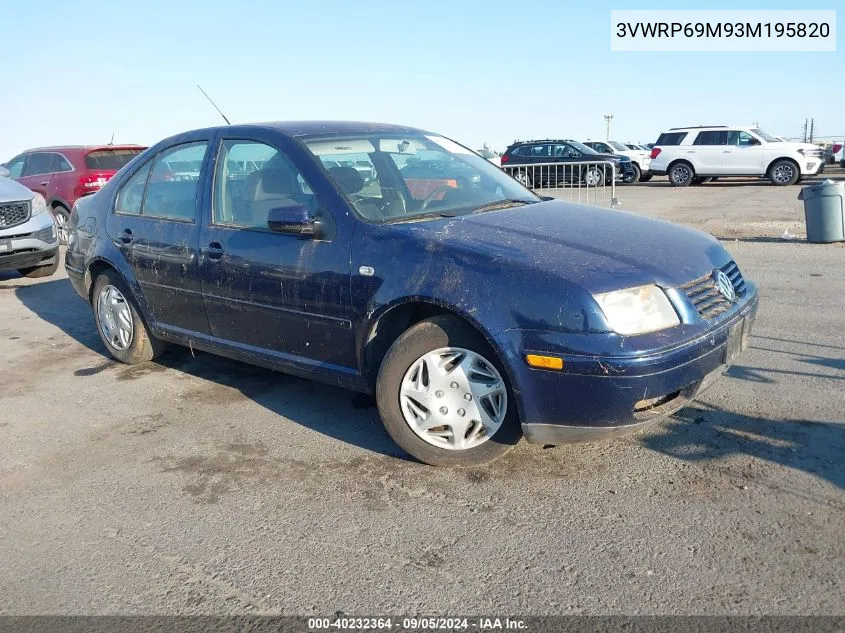 2003 Volkswagen Jetta Gl Tdi VIN: 3VWRP69M93M195820 Lot: 40232364