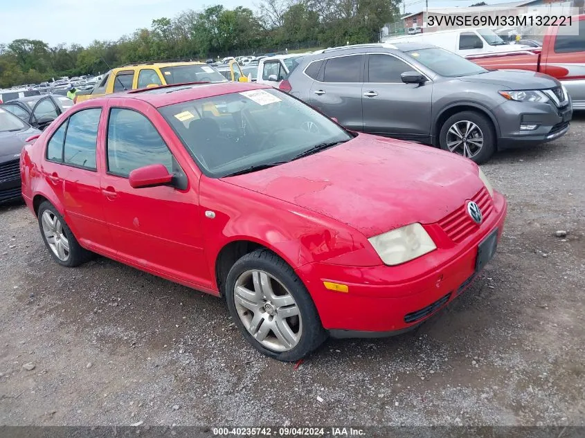 2003 Volkswagen Jetta Gls 1.8T VIN: 3VWSE69M33M132221 Lot: 40235742