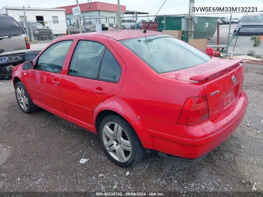 2003 Volkswagen Jetta Gls 1.8T VIN: 3VWSE69M33M132221 Lot: 40235742