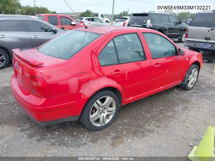 2003 Volkswagen Jetta Gls 1.8T VIN: 3VWSE69M33M132221 Lot: 40235742