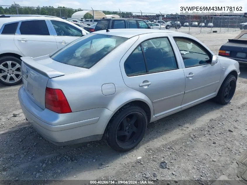 2003 Volkswagen Jetta Wolfsburg Edition VIN: 3VWPE69M43M178162 Lot: 40266754