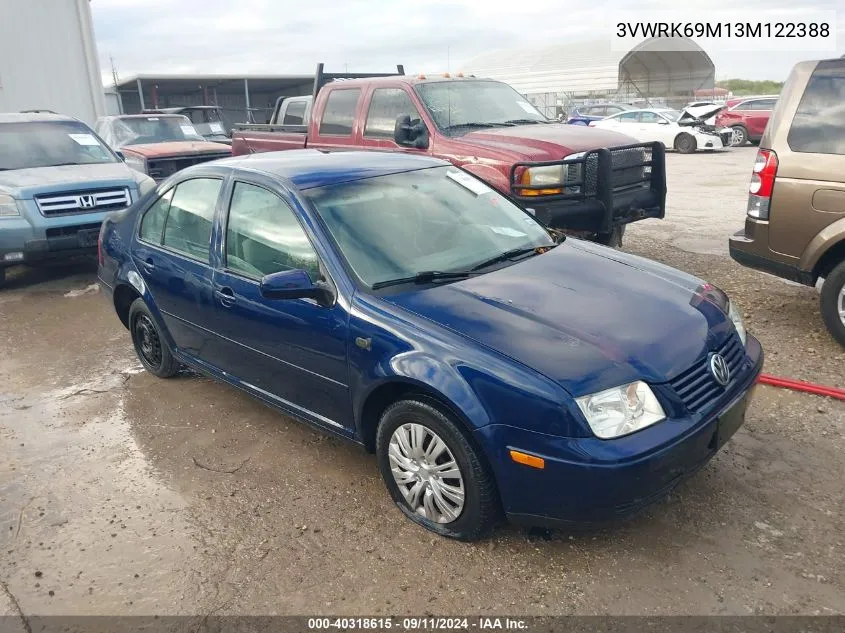 2003 Volkswagen Jetta Gl VIN: 3VWRK69M13M122388 Lot: 40318615