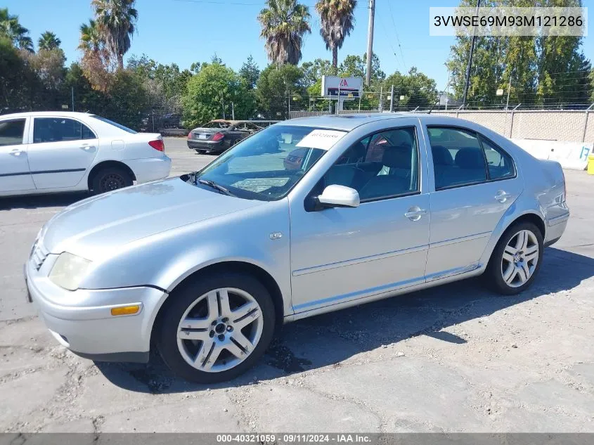 2003 Volkswagen Jetta Gls 1.8T VIN: 3VWSE69M93M121286 Lot: 40321059