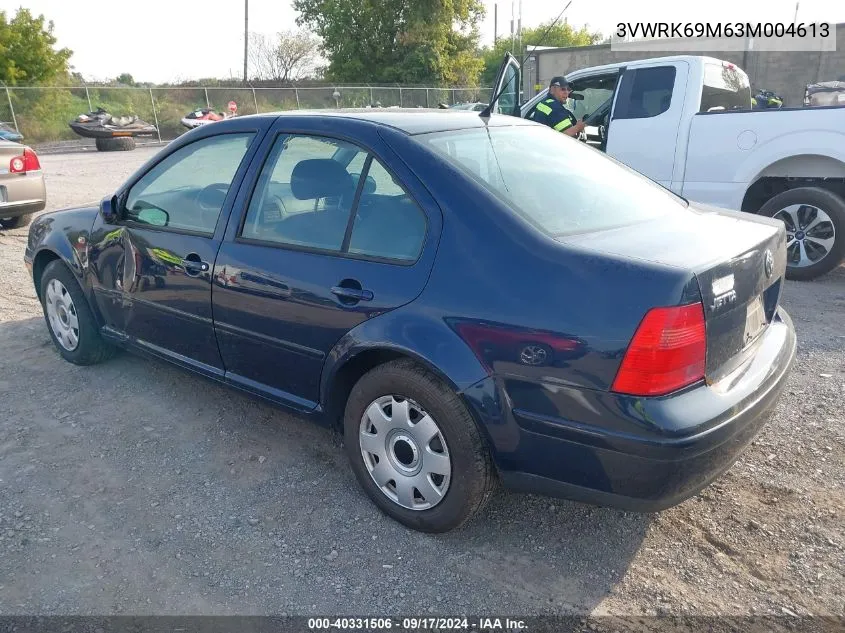 2003 Volkswagen Jetta Gl VIN: 3VWRK69M63M004613 Lot: 40331506