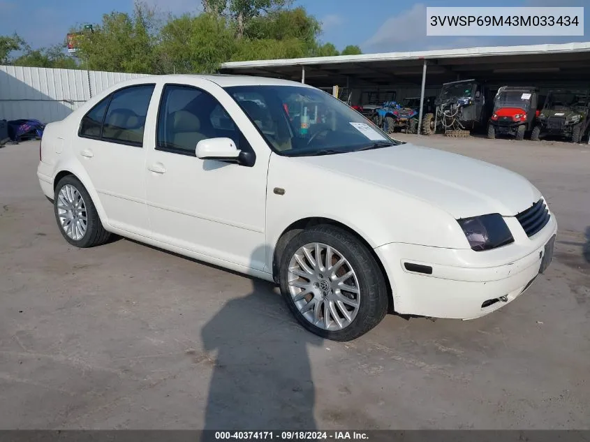 2003 Volkswagen Jetta Gls Tdi VIN: 3VWSP69M43M033434 Lot: 40374171