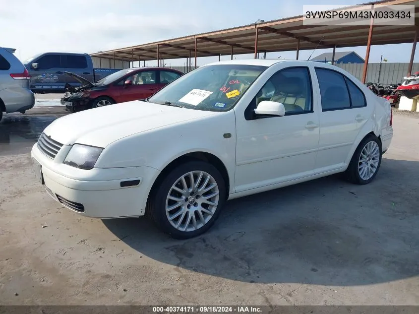 2003 Volkswagen Jetta Gls Tdi VIN: 3VWSP69M43M033434 Lot: 40374171