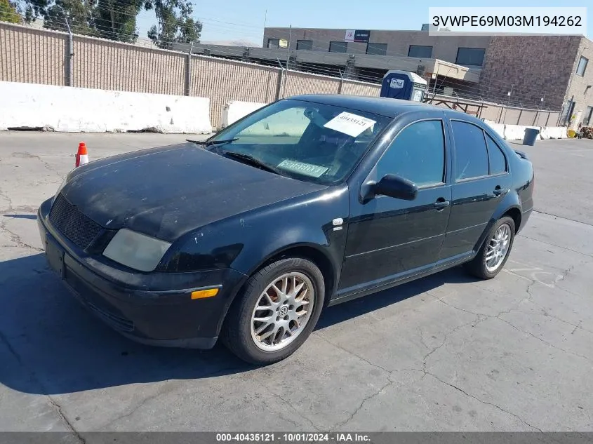 3VWPE69M03M194262 2003 Volkswagen Jetta Wolfsburg Edition