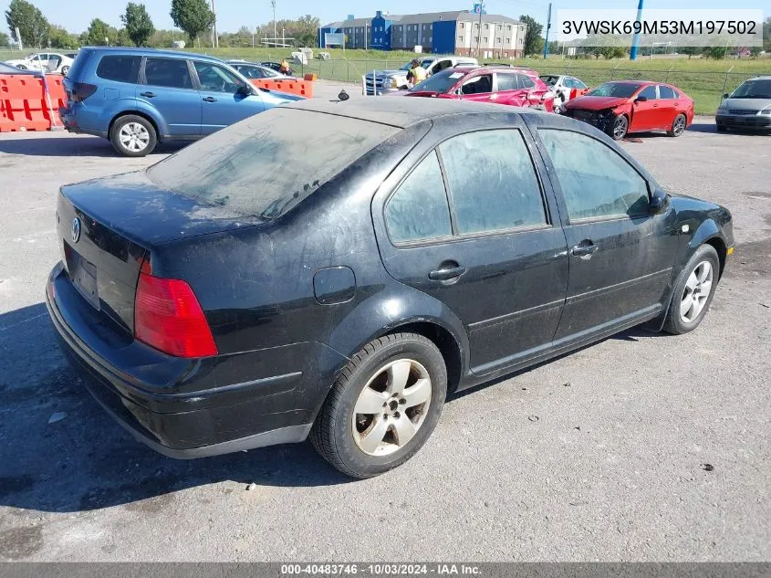 2003 Volkswagen Jetta Gls 2.0L VIN: 3VWSK69M53M197502 Lot: 40483746