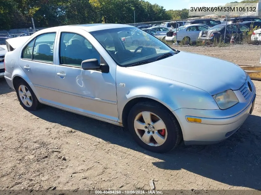 2003 Volkswagen Jetta Gls 2.0L VIN: 3VWSK69M53M106132 Lot: 40494268