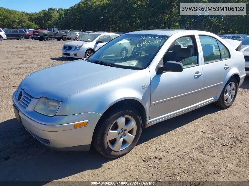 2003 Volkswagen Jetta Gls 2.0L VIN: 3VWSK69M53M106132 Lot: 40494268