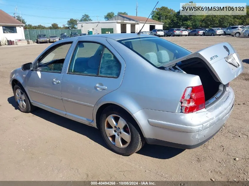 2003 Volkswagen Jetta Gls 2.0L VIN: 3VWSK69M53M106132 Lot: 40494268