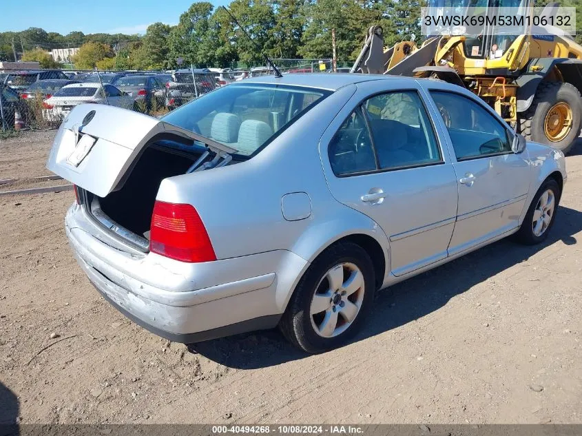 2003 Volkswagen Jetta Gls 2.0L VIN: 3VWSK69M53M106132 Lot: 40494268