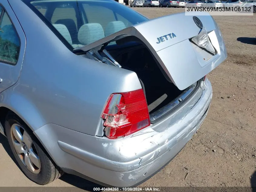 3VWSK69M53M106132 2003 Volkswagen Jetta Gls 2.0L