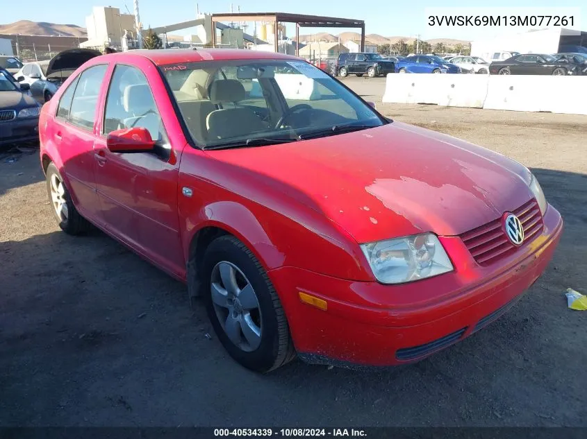 2003 Volkswagen Jetta Gls VIN: 3VWSK69M13M077261 Lot: 40534339