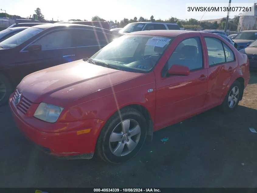 2003 Volkswagen Jetta Gls VIN: 3VWSK69M13M077261 Lot: 40534339