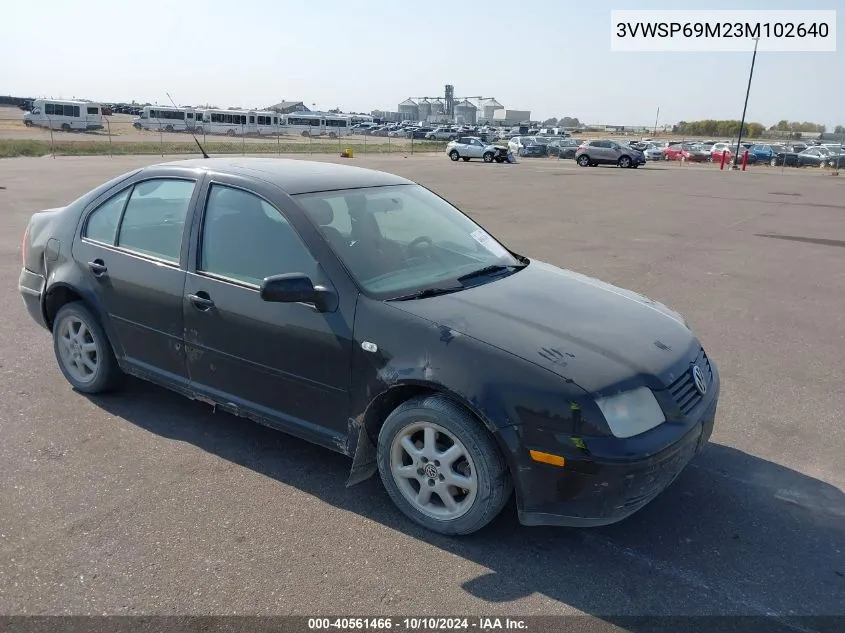 2003 Volkswagen Jetta Gls Tdi VIN: 3VWSP69M23M102640 Lot: 40561466