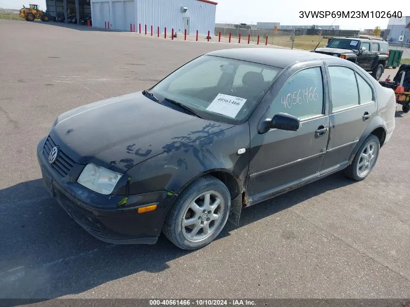 2003 Volkswagen Jetta Gls Tdi VIN: 3VWSP69M23M102640 Lot: 40561466