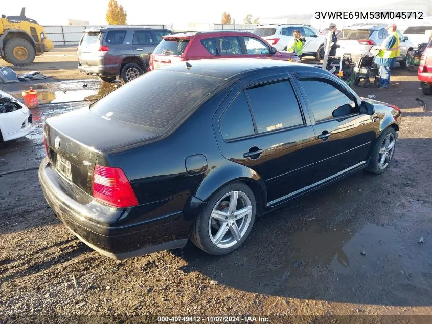 2003 Volkswagen Jetta Gl 1.8T VIN: 3VWRE69M53M045712 Lot: 40749412