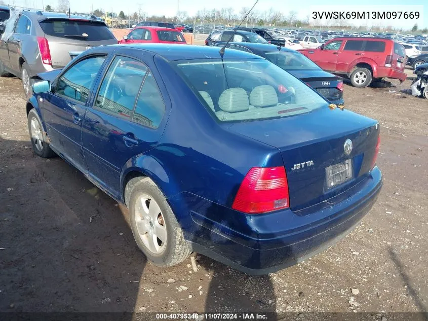 2003 Volkswagen Jetta Gls 2.0L VIN: 3VWSK69M13M097669 Lot: 40795346