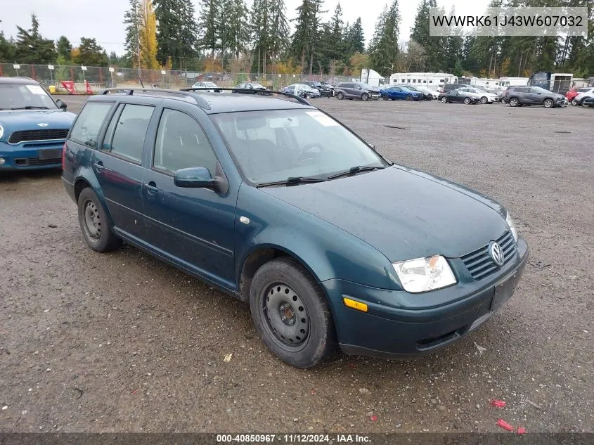 2003 Volkswagen Jetta Gl VIN: WVWRK61J43W607032 Lot: 40850967