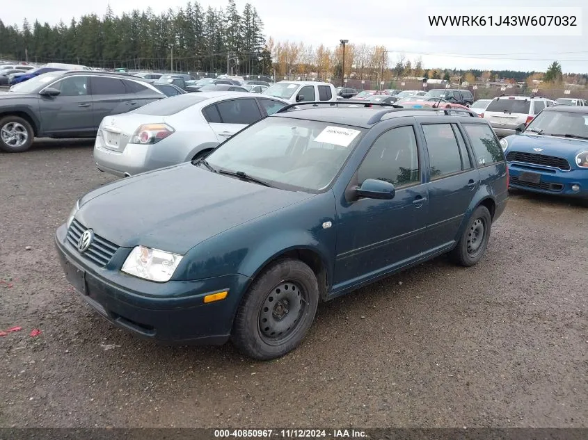 2003 Volkswagen Jetta Gl VIN: WVWRK61J43W607032 Lot: 40850967