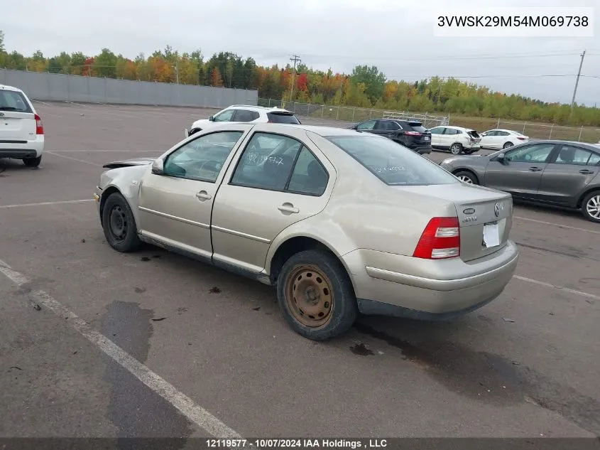 2004 Volkswagen Jetta Sedan VIN: 3VWSK29M54M069738 Lot: 12119577