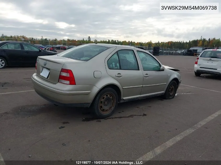 2004 Volkswagen Jetta Sedan VIN: 3VWSK29M54M069738 Lot: 12119577