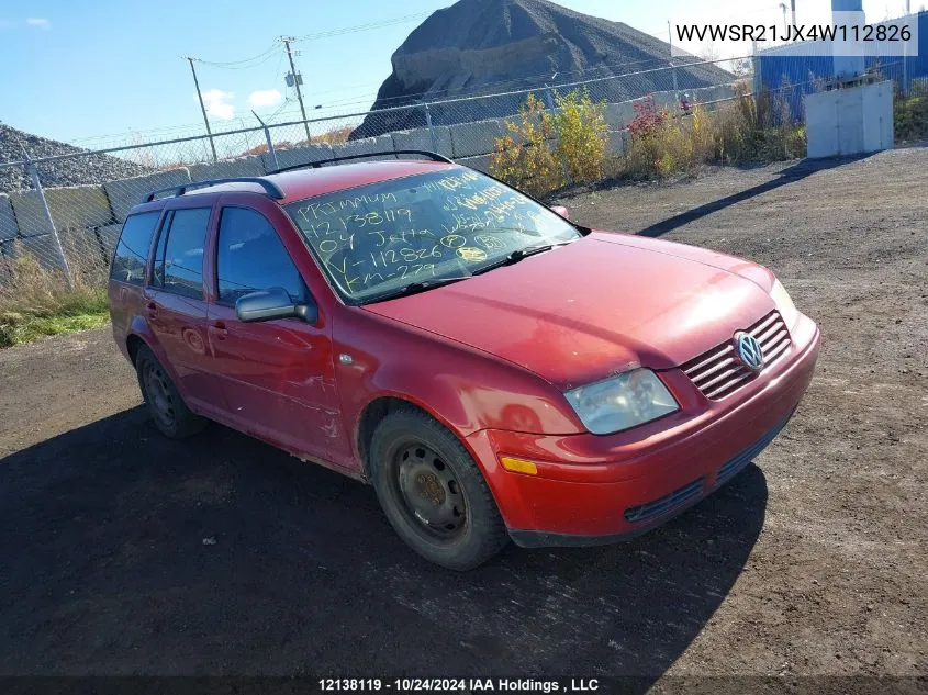 2004 Volkswagen Jetta Wagon VIN: WVWSR21JX4W112826 Lot: 12138119