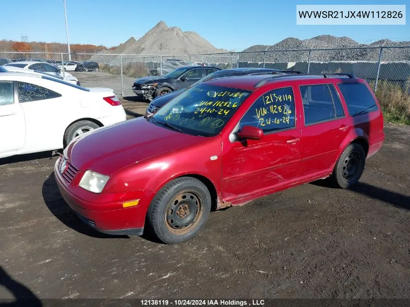 2004 Volkswagen Jetta Wagon VIN: WVWSR21JX4W112826 Lot: 12138119