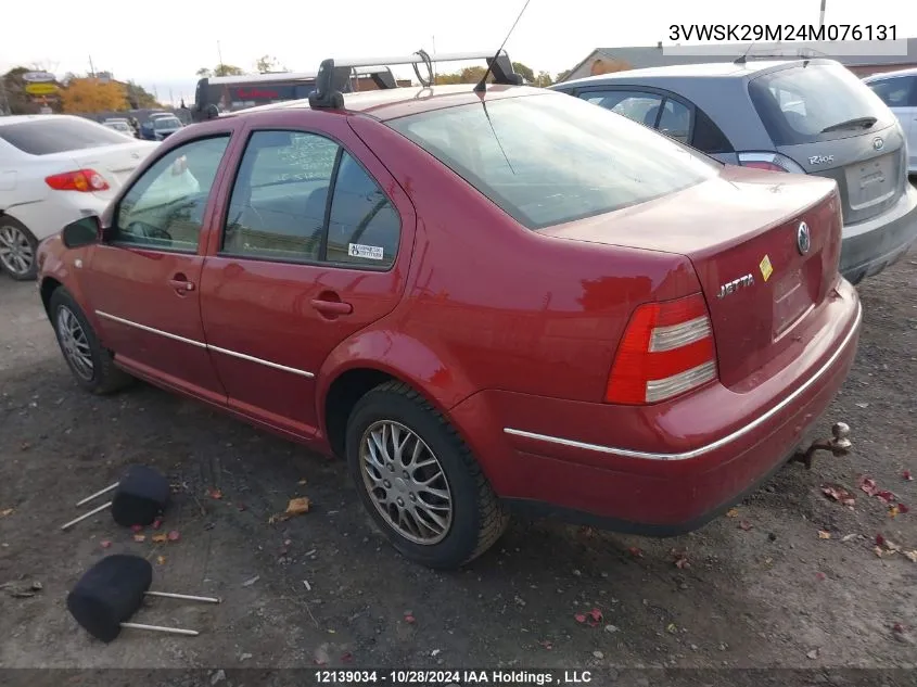 2004 Volkswagen Jetta VIN: 3VWSK29M24M076131 Lot: 12139034