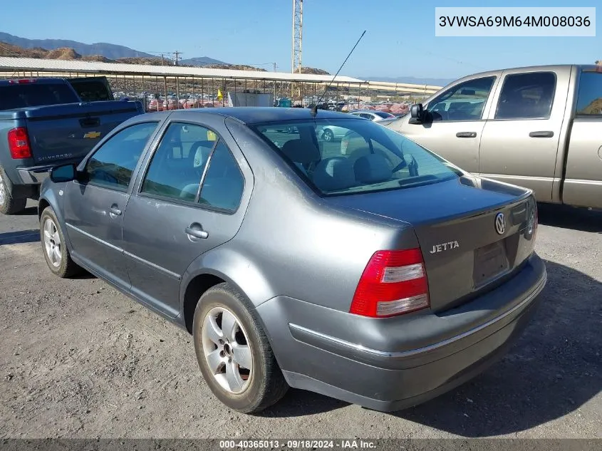 2004 Volkswagen Jetta Gls VIN: 3VWSA69M64M008036 Lot: 40365013