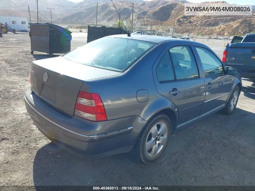 2004 Volkswagen Jetta Gls VIN: 3VWSA69M64M008036 Lot: 40365013