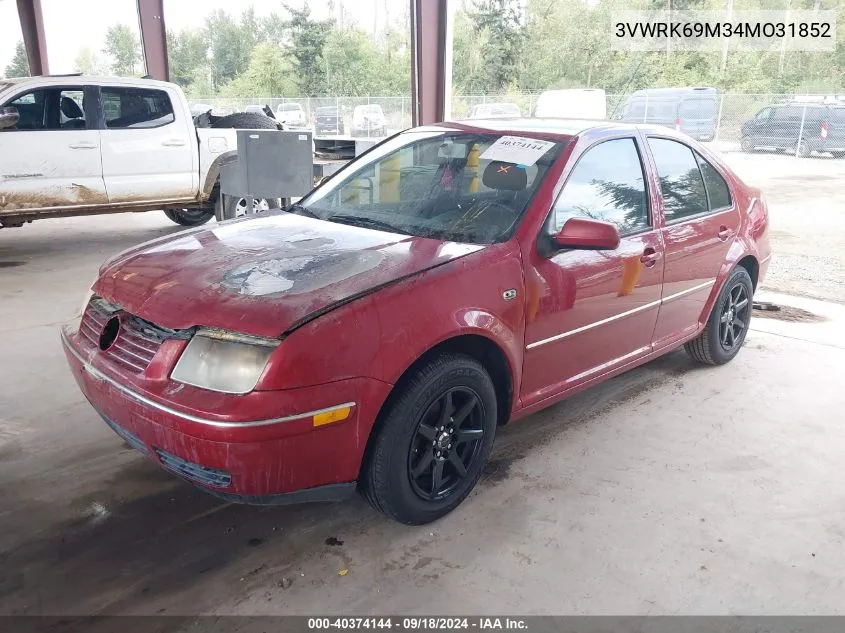 2004 Volkswagen Jetta Gl VIN: 3VWRK69M34MO31852 Lot: 40374144