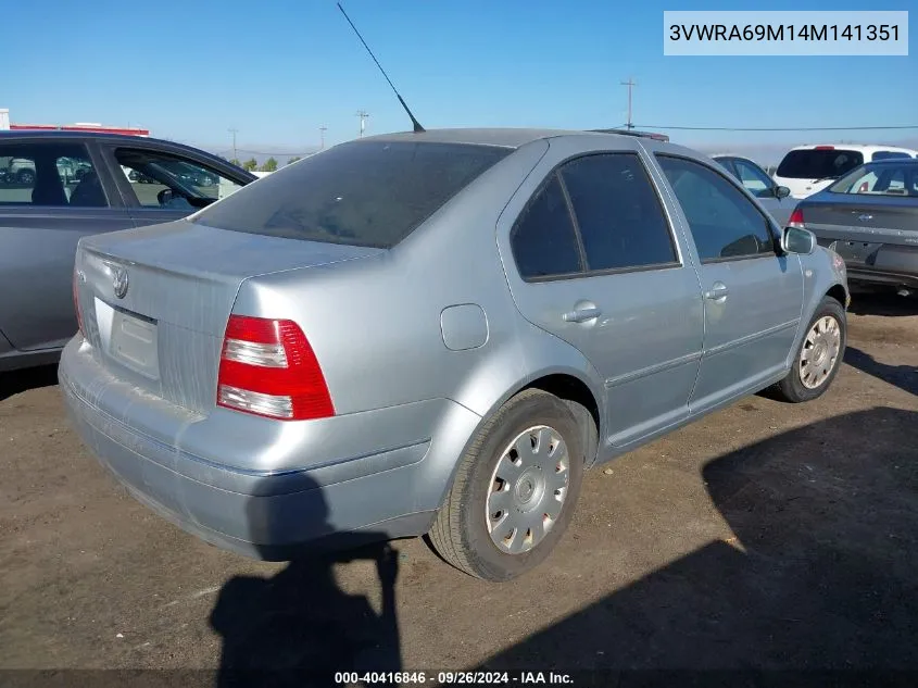 2004 Volkswagen Jetta Gl VIN: 3VWRA69M14M141351 Lot: 40416846