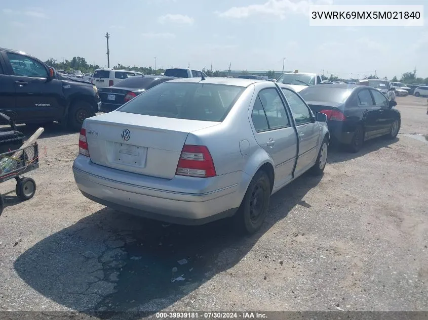 2005 Volkswagen Jetta Gl VIN: 3VWRK69MX5M021840 Lot: 39939181