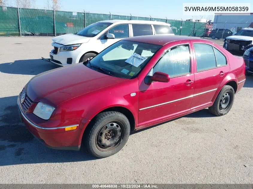 2005 Volkswagen Jetta Gl VIN: 3VWRA69M55M058359 Lot: 40646838