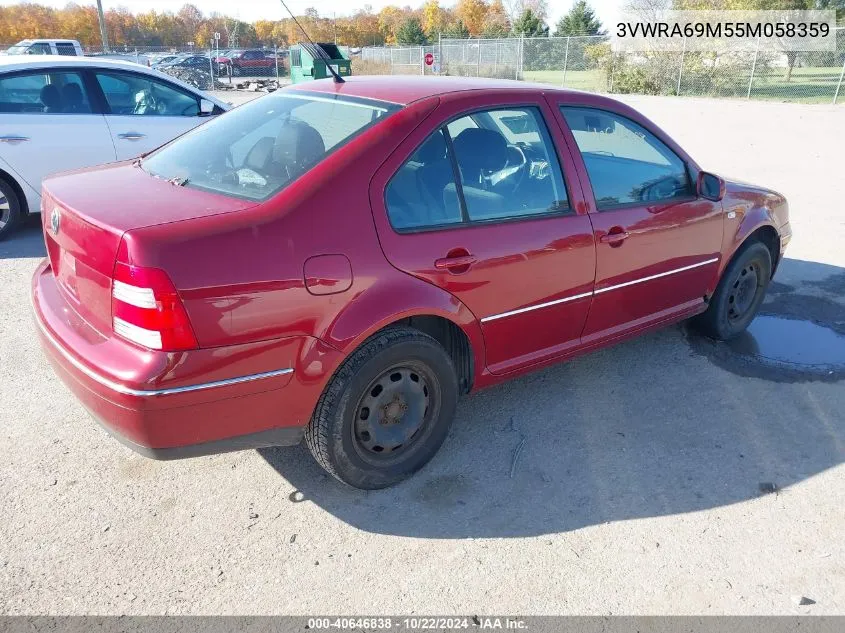 2005 Volkswagen Jetta Gl VIN: 3VWRA69M55M058359 Lot: 40646838